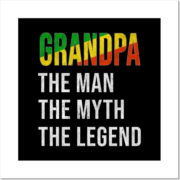 Grand Father Congon Grandpa The Man The Myth The Legend - Gift for Congon Dad With Roots From  Republic Of The Congo Wall Art by Country Flags
